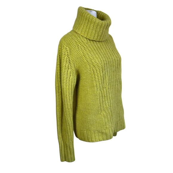 Banana Republic Sz M Wool Alpaca Blend Mixed Chunky Knit Turtleneck Sweater - Picture 4 of 16